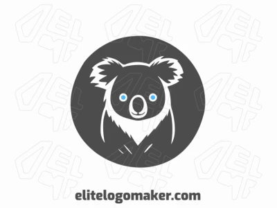 Cree un logotipo memorable para su negocio en forma de un coala con un estilo circular y un diseño creativo.