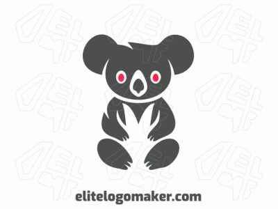 Crear su propio logotipo en forma de un coala con un estilo simple y colores rojo y gris.