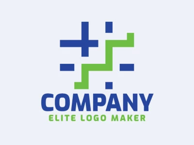 Logotipo disponible para descargar en forma de una hashtag combinado con una escalera con estilo abstracto y colores azul y verde.