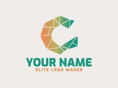 Un logotipo en mosaico con la letra 'C' en verde, naranja y amarillo vibrantes, simbolizando calidad y adecuación en un buen diseño.