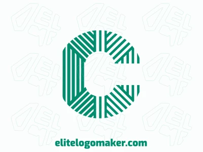 Un excelente logo 'letra "C"' a rayas, notable y versátil, ideal para diversos propósitos de marca.