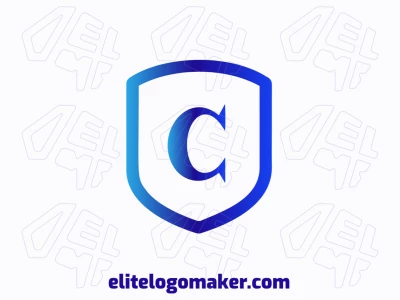 Un diseño lujoso con un escudo de estilo degradado que encierra una letra 'C' audaz, combinando elegancia y modernidad en un logotipo impactante.