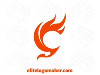 Un logotipo bonito con la letra "C" diseñada para parecerse a un fénix, creada en estilo de letra inicial para una identidad visual única y llamativa.