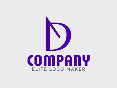 Un logotipo minimalista que presenta la letra 'D', con un diseño elegante y limpio en tonos de morado para un toque sofisticado.