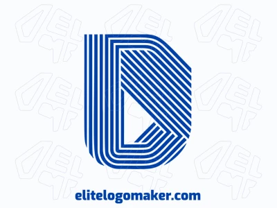 Un logotipo elegante con la letra 'D' en estilo a rayas.