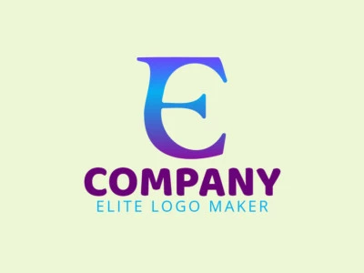 El logotipo presenta la letra 'E' en degradado con cautivadores tonos de azul y púrpura, simbolizando creatividad e innovación.