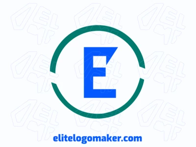 Un diseño de logotipo elegante con la letra 'E' colocada con elegancia dentro de un círculo minimalista, destacando el estilo de letra inicial.