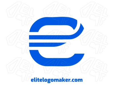 Un logotipo minimalista editable con la letra 'E', presentando un diseño inicial limpio y moderno.