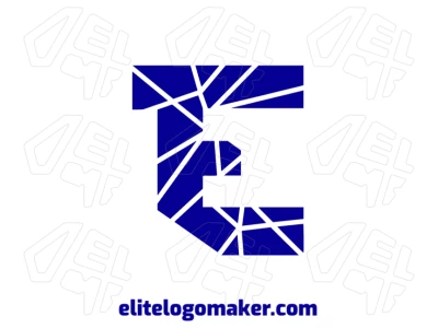 Un logotipo de estilo mosaico con la letra "E" y esquema de colores azules, creando una identidad visual única y llamativa.