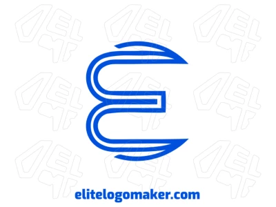 Una letra 'E' simple con puntas afiladas, presentando un concepto limpio y moderno con un diseño llamativo y minimalista.