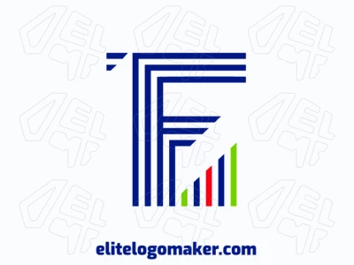 Un logotipo minimalista que fusiona la letra "F" con un gráfico, ejemplificando simplicidad y claridad en tonos de verde y azul oscuro.