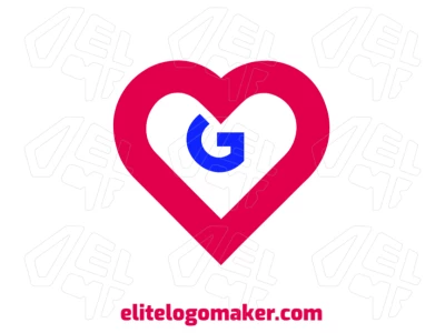 Un hermoso diseño de letra inicial con la letra 'G' dentro de un corazón, combinando elegancia y amor en un solo símbolo.