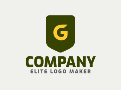 Un logotipo minimalista presenta la letra 'G' dentro de un escudo, diseñado con líneas limpias y formas simples, haciéndolo una opción adecuada y moderna.