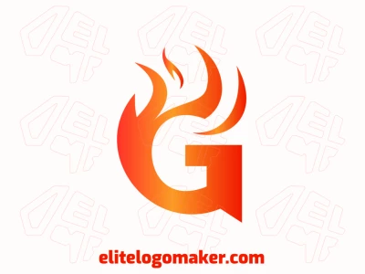 Un diseño de logotipo abstracto con la letra “G” en llamas, creado por un logo design maker para ser diferente, llamativo y una opción apropiada y asequible.