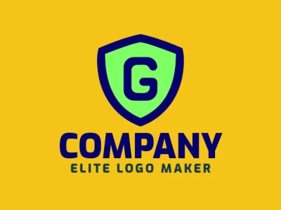 El logotipo presenta un emblema creativo con la letra 'G' integrada en una forma de escudo.