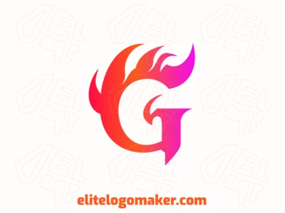 Un logotipo de letra inicial llamativo con la letra 'G' rodeada de llamas de fuego vibrantes en rosa y naranja para un diseño audaz y dinámico.