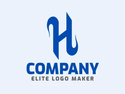 Un logotipo minimalista con la letra 'H' en un diseño elegante y moderno con un color azul prominente.