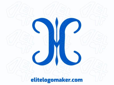 Una elegante logo template con la letra 'h' combinada con una flecha, creando un estilo de letra inicial dinámico y moderno.