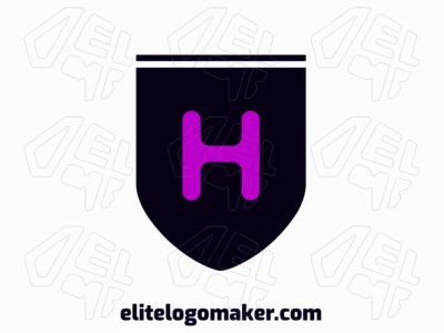 Un logotipo minimalista de calidad con la letra 'H' dentro de un escudo elegante, diseñado con líneas limpias y formas simples para una apariencia moderna y profesional.