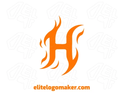 Un logo creativo con la letra 'h' con efecto de fuego, diseñado en estilo minimalista con líneas limpias y elementos dinámicos para una identidad de marca audaz.