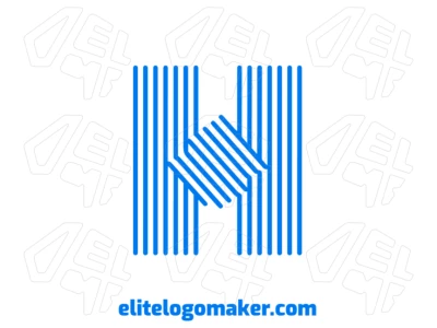 Un logotipo profesional con la letra 'H' en estilo rayado y color azul, diseñado con líneas limpias y una apariencia moderna y dinámica.