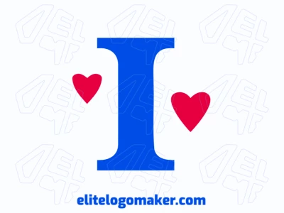 Un diseño de logotipo minimalista con la letra 'I' combinada con una planta de fresa, en azul y rojo vibrantes, creando una identidad visual fresca y moderna.