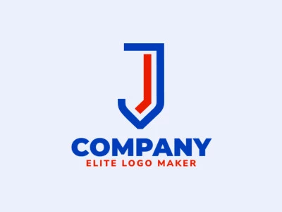 Un logotipo distintivo que presenta la letra 'J' en un estilo de letra inicial, que combina colores llamativos rojo y azul oscuro.