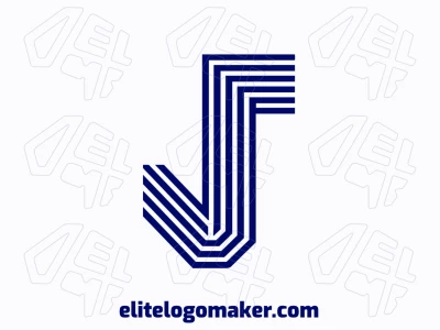 Un logo adecuado con la letra inicial 'J' en azul que enfatiza un estilo moderno y profesional.