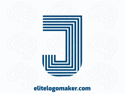 Un logotipo simple con la letra 'J' en estilo corporativo, diseñado en azul oscuro para una identidad visual original y completamente editable.
