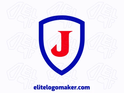 Un diseño de logo estilo emblema con la letra "J" dentro de un escudo simple, que combina elegancia clásica y precisión para un creador de logotipos.