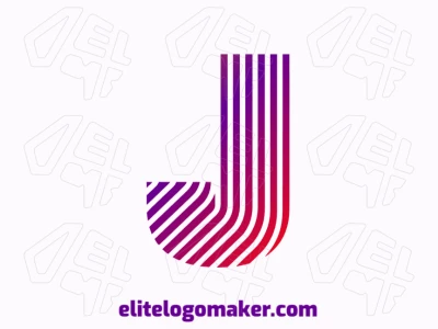 Una plantilla de logotipo con la letra 'J' a rayas, diseñada con líneas limpias y un estilo audaz para una identidad visual moderna y personalizable.