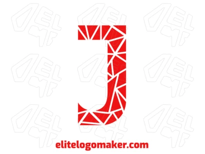 Un logo de empresa con la letra "J" y efecto de vidrio roto, diseñado en estilo de letra inicial para una identidad de marca audaz y única.