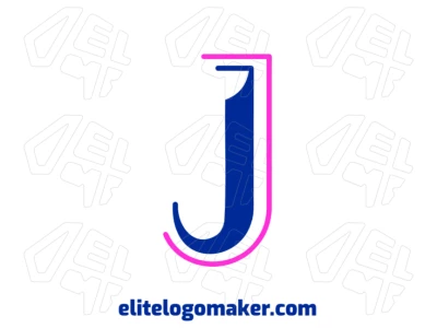 La letra 'J' con diseño minimalista, ofreciendo un estilo editable perfecto para personalizar en cualquier proyecto.