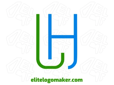 Logotipo diferente con la letra 'L' combinada con la letra 'H' en un diseño de iniciales único y elegante.