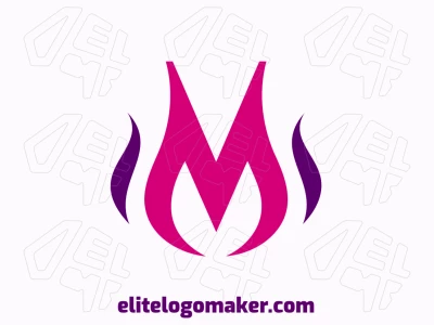 Un logotipo creativo que presenta la letra inicial 'M' en un estilo elegante, que utiliza tonos de morado y rosa para una apariencia moderna y atractiva.
