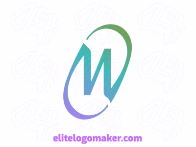 Un logo bellamente diseñado con un estilo de degradado, mostrando la letra "M" con elementos sutiles y editables.
