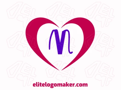 Un logotipo abstracto que fusiona la letra 'M' con un corazón, ofreciendo un diseño profesional y moderno que transmite creatividad y cuidado.