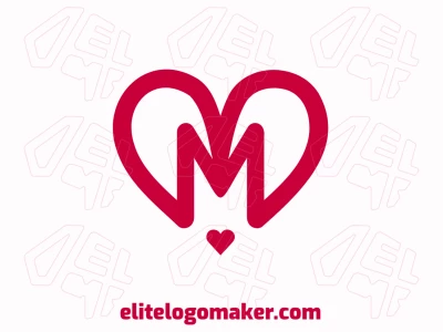 Un logotipo elegante con doble sentido, que presenta la letra 'M' entrelazada con una forma de corazón.
