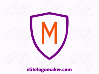 Un logotipo minimalista inspirador presenta la letra 'M' protegida por un escudo, creando un diseño excelente con líneas limpias y una fuerte presencia visual.