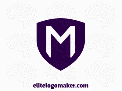 Un logotipo de letra inicial llamativo y perfecto que presenta la letra 'm' integrada con un hermoso diseño de escudo.
