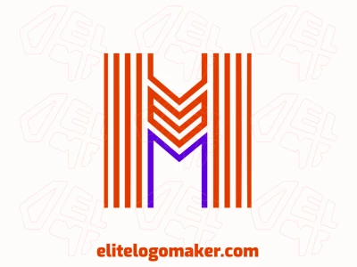 Un logotipo a rayas con la letra 'M' de varias líneas, que ofrece un diseño vectorial versátil adecuado para diversas aplicaciones.