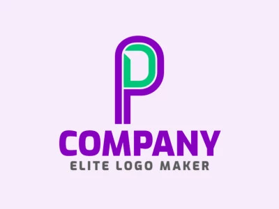 Un diseño de logotipo ideal y minimalista presenta la letra 'P' en un estilo elegante y limpio.