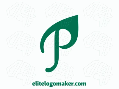 Un logo minimalista con la letra "P" para negocios, ofreciendo un diseño elegante y moderno, perfecto para un creador de logotipos rápido.
