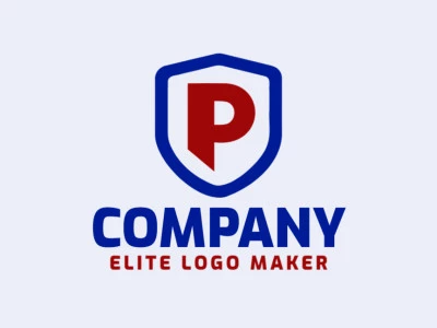 Un logotipo de estilo emblema con la letra 'P' dentro de un escudo, combinando fuerza y elegancia en un diseño atemporal, ideal para una marca distinguida y respetable.