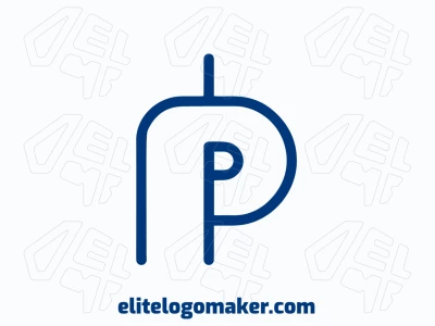 Un logotipo minimalista con la letra 'P' de líneas finas, diseñado con un equilibrio perfecto entre simplicidad y elegancia, creando una identidad visual única y refinada.