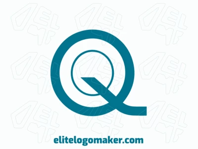 Un diseño de logo atractivo con la letra 'Q' en azul, estilizado como una elegante letra inicial para un branding impactante.