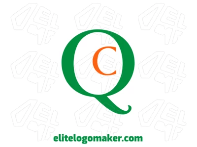 Un logotipo de letra inicial dinámico con la combinación de la letra "Q" con la letra "C" en un diseño creativo y equilibrado.