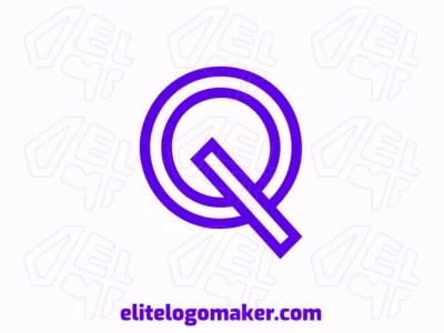 Un logo notable de letra inicial con la letra 'Q' en morado, diseñado con líneas limpias y formas audaces para una identidad de marca fuerte y distintiva.