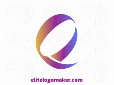 Diseño de logo minimalista con la letra 'Q' en un degradado amarillo y púrpura, creado para un quick logo maker.
