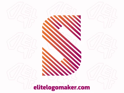 Un diseño de logotipo a rayas y dinámico que presenta la letra 'S', con un gradiente cautivador de tonos naranja y morado.